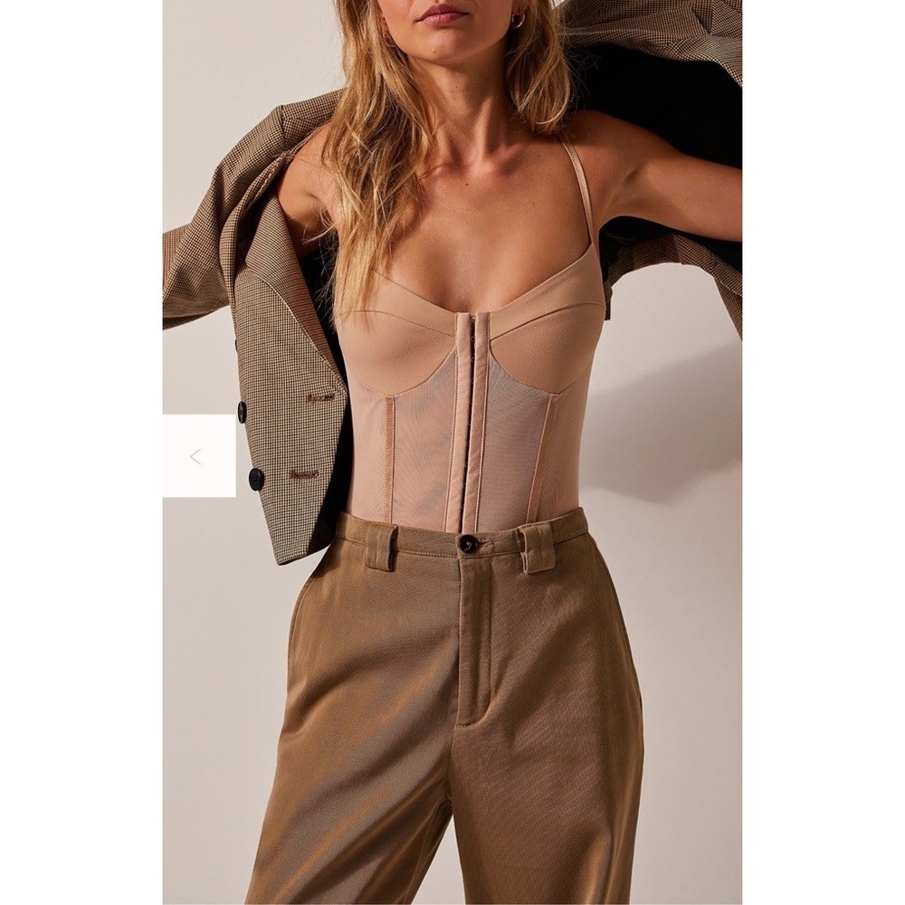 Intimately Free People Night Rhythm Corset Bodysuit Mauve Nude Size XS SOLD OUT